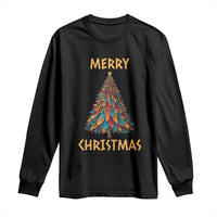 Funny Native American Eagle Feather Christmas Tree Long Sleeve Shirt