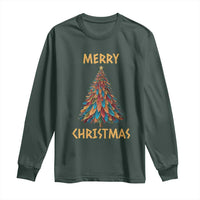 Funny Native American Eagle Feather Christmas Tree Long Sleeve Shirt