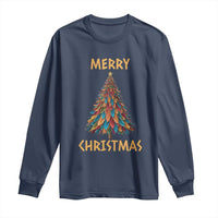 Funny Native American Eagle Feather Christmas Tree Long Sleeve Shirt
