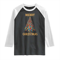 Funny Native American Eagle Feather Christmas Tree Raglan Shirt - Wonder Print Shop