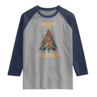 Funny Native American Eagle Feather Christmas Tree Raglan Shirt - Wonder Print Shop