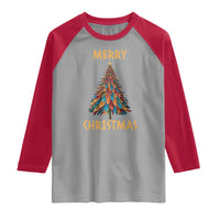 Funny Native American Eagle Feather Christmas Tree Raglan Shirt - Wonder Print Shop