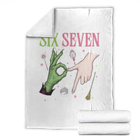Funny Six Seven Witch Pink And Green Broomstick Magic Wand Throw Blanket - Wonder Print Shop