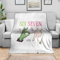 Funny Six Seven Witch Pink And Green Broomstick Magic Wand Throw Blanket - Wonder Print Shop