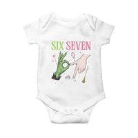 Funny Six Seven Witch Pink And Green Broomstick Magic Wand Baby Onesie - Wonder Print Shop