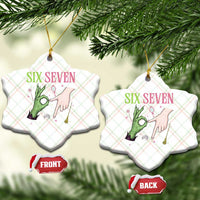 Funny Six Seven Witch Pink And Green Broomstick Magic Wand Ceramic Ornament - Wonder Print Shop