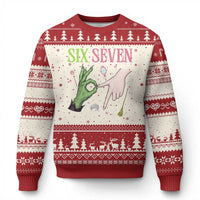 Funny Six Seven Witch Pink And Green Broomstick Magic Wand Ugly Christmas Sweater - Wonder Print Shop