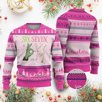 Funny Six Seven Witch Pink And Green Broomstick Magic Wand Ugly Christmas Sweater - Wonder Print Shop