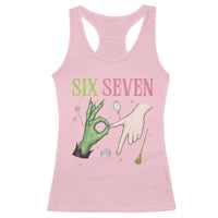 Funny Six Seven Witch Pink And Green Broomstick Magic Wand Racerback Tank Top - Wonder Print Shop