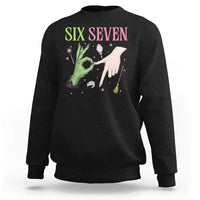 Funny Six Seven Witch Pink And Green Broomstick Magic Wand Sweatshirt - Wonder Print Shop