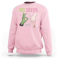 Funny Six Seven Witch Pink And Green Broomstick Magic Wand Sweatshirt - Wonder Print Shop