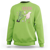 Funny Six Seven Witch Pink And Green Broomstick Magic Wand Sweatshirt - Wonder Print Shop