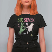 Funny Six Seven Witch Pink And Green Broomstick Magic Wand T Shirt For Women - Wonder Print Shop