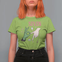 Funny Six Seven Witch Pink And Green Broomstick Magic Wand T Shirt For Women - Wonder Print Shop