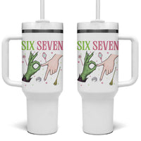 Funny Six Seven Witch Pink And Green Broomstick Magic Wand Tumbler With Handle - Wonder Print Shop