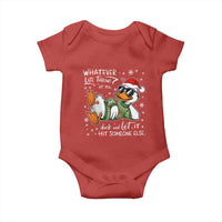 Funny Whatever Life Throws At You Duck And Let It Hit Someone Else Christmas Baby Onesie - Wonder Print Shop