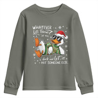 Funny Whatever Life Throws At You Duck And Let It Hit Someone Else Christmas Youth Sweatshirt - Wonder Print Shop