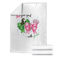 Funny Christmas Witch Pink Goes Good With Green Throw Blanket - Wonder Print Shop