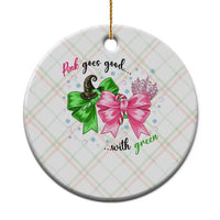 Funny Christmas Witch Pink Goes Good With Green Ceramic Ornament - Wonder Print Shop