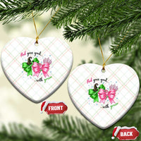 Funny Christmas Witch Pink Goes Good With Green Ceramic Ornament - Wonder Print Shop