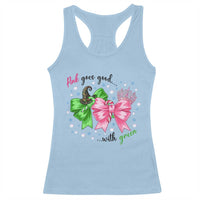Funny Christmas Witch Pink Goes Good With Green Racerback Tank Top - Wonder Print Shop
