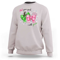 Funny Christmas Witch Pink Goes Good With Green Sweatshirt - Wonder Print Shop