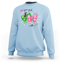 Funny Christmas Witch Pink Goes Good With Green Sweatshirt - Wonder Print Shop