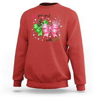 Funny Christmas Witch Pink Goes Good With Green Sweatshirt - Wonder Print Shop