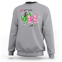 Funny Christmas Witch Pink Goes Good With Green Sweatshirt - Wonder Print Shop