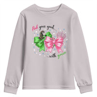 Funny Christmas Witch Pink Goes Good With Green Youth Sweatshirt - Wonder Print Shop