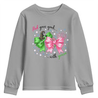 Funny Christmas Witch Pink Goes Good With Green Youth Sweatshirt - Wonder Print Shop