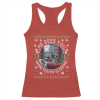 Funny Christmas Diddy Racerback Tank Top He Sees You When You Are Sleeping Baby Oil Ugly Xmas - Wonder Print Shop