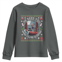 Funny Christmas Diddy Youth Sweatshirt He Sees You When You Are Sleeping Baby Oil Ugly Xmas - Wonder Print Shop