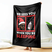 Funny Christmas Diddy Throw Blanket He Sees You When You Are Sleeping Baby Oil - Wonder Print Shop