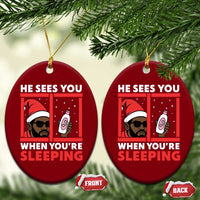 Funny Christmas Diddy Ceramic Ornament He Sees You When You Are Sleeping Baby Oil - Wonder Print Shop