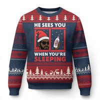 Funny Xmas Diddy Ugly Christmas Sweater He Sees You When You Are Sleeping Baby Oil - Wonder Print Shop
