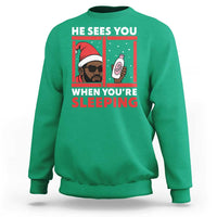 Funny Christmas Diddy Sweatshirt He Sees You When You Are Sleeping Baby Oil - Wonder Print Shop