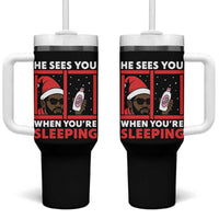 Funny Christmas Diddy Tumbler With Handle He Sees You When You Are Sleeping Baby Oil - Wonder Print Shop