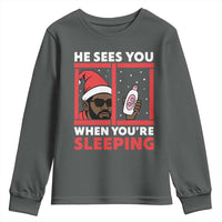 Funny Christmas Diddy Youth Sweatshirt He Sees You When You Are Sleeping Baby Oil - Wonder Print Shop