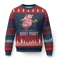 Funny Quiet Piggy Ugly Christmas Sweater Pig Political Humor No King - Wonder Print Shop