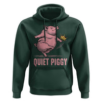 Funny Quiet Piggy Hoodie Pig Political Humor No King - Wonder Print Shop