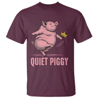 Funny Quiet Piggy T Shirt Pig Political Humor No King - Wonder Print Shop