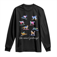 Funny Skiing Dog Long Sleeve Shirt Ski Sons Greetings Ski Winter Sport - Wonder Print Shop