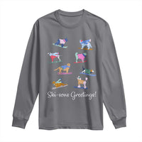 Funny Skiing Dog Long Sleeve Shirt Ski Sons Greetings Ski Winter Sport - Wonder Print Shop