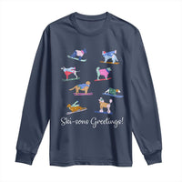 Funny Skiing Dog Long Sleeve Shirt Ski Sons Greetings Ski Winter Sport - Wonder Print Shop