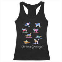 Funny Skiing Dog Racerback Tank Top Ski Sons Greetings Ski Winter Sport - Wonder Print Shop
