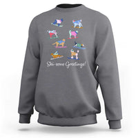 Funny Skiing Dog Sweatshirt Ski Sons Greetings Ski Winter Sport - Wonder Print Shop