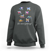 Funny Skiing Dog Sweatshirt Ski Sons Greetings Ski Winter Sport - Wonder Print Shop