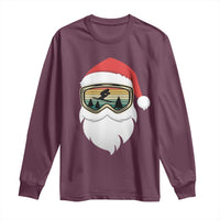 Funny Ski Christmas Winter Sport Skiing Santa Hat Long Sleeve Shirt - Wonder Print Shop