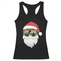 Funny Ski Christmas Winter Sport Skiing Santa Hat Racerback Tank Top - Wonder Print Shop